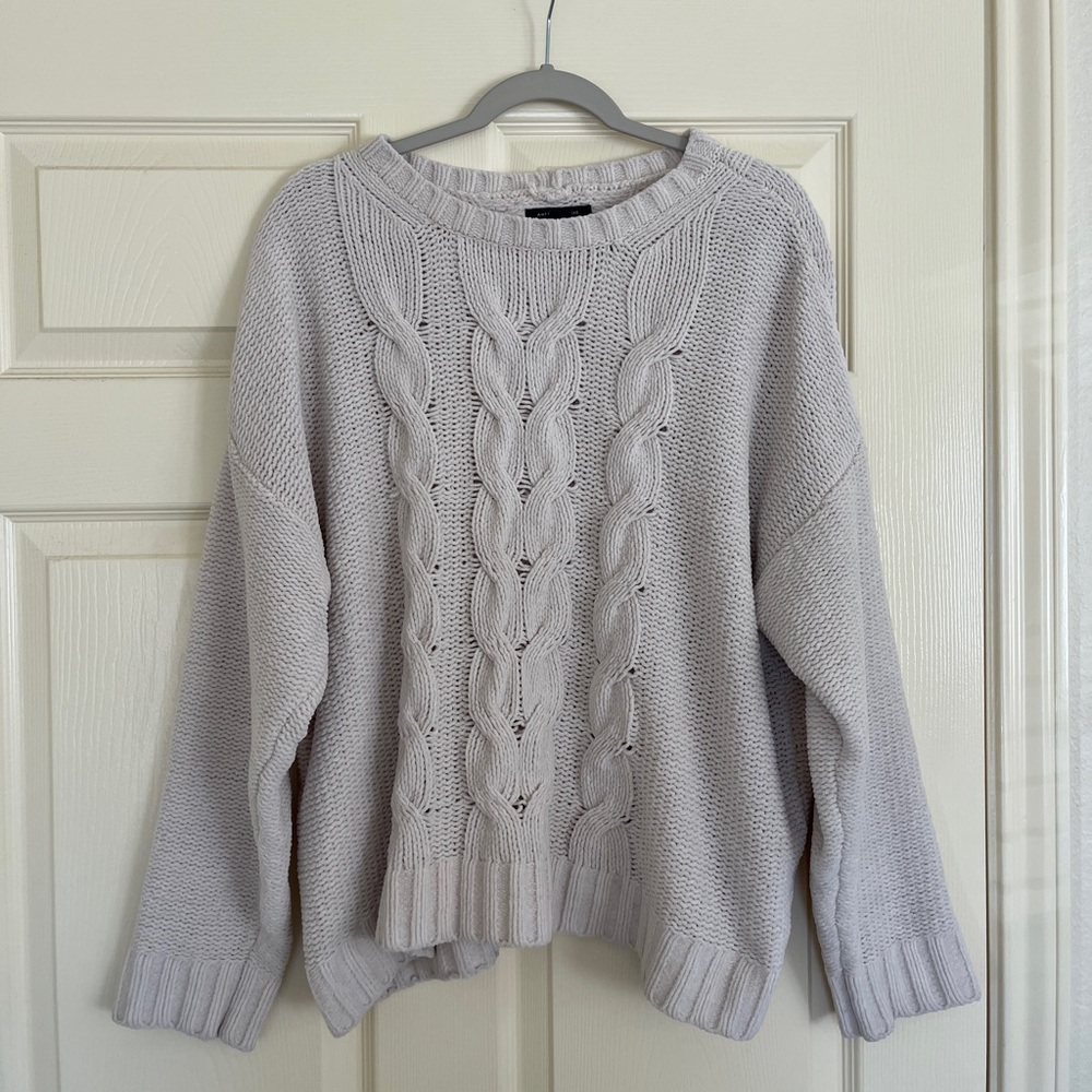 American Eagle Outfitters Cable Knit Sweater - Cream